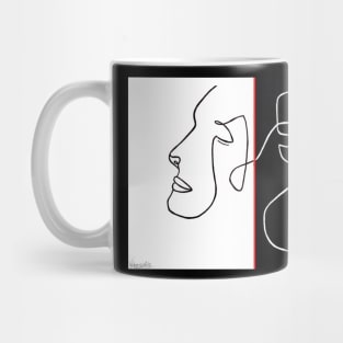 Faces Line Drawing Mug